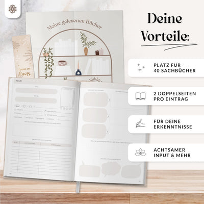 Sachbuchjournal mit Poster - für 40 Bücher